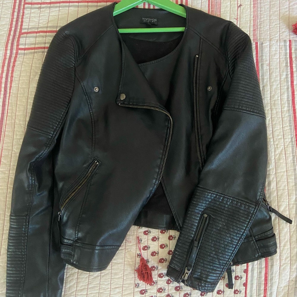Black faux leather jacket